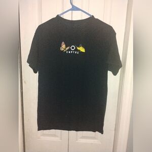 Empyre Black Tee with Butterfly and Shoe Design